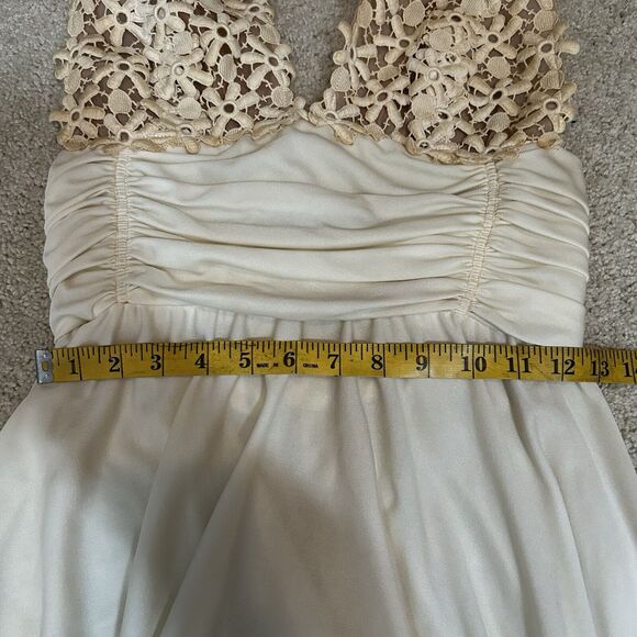 VTG Lilli Diamond of California Long Maxi Dress Gown Lace Halter Size Small 80s - Picture 9 of 10